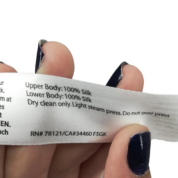 Eileen Fisher 100% Silk Long Sleeve Blue Blouse Size Petite S Sheer Hem Career - Picture 3 of 14